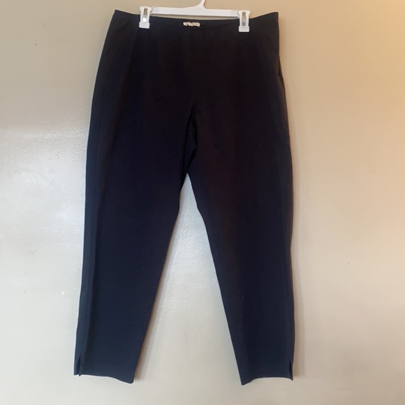 Eileen Fisher Black Ponte Pants - Picture 3 of 9